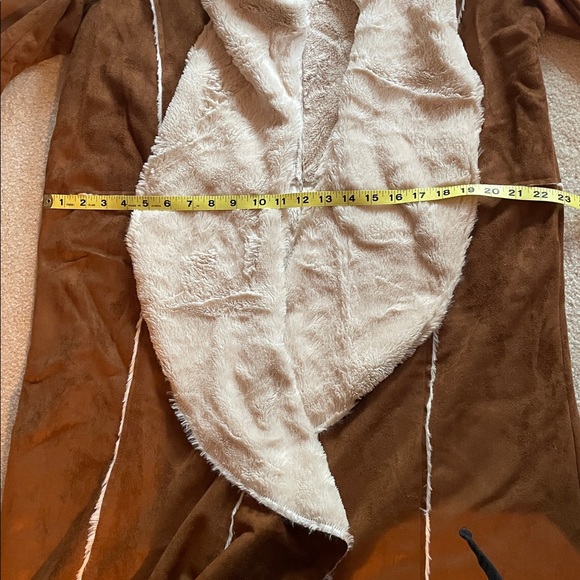 Faux suede shearling long coat - Picture 13 of 13